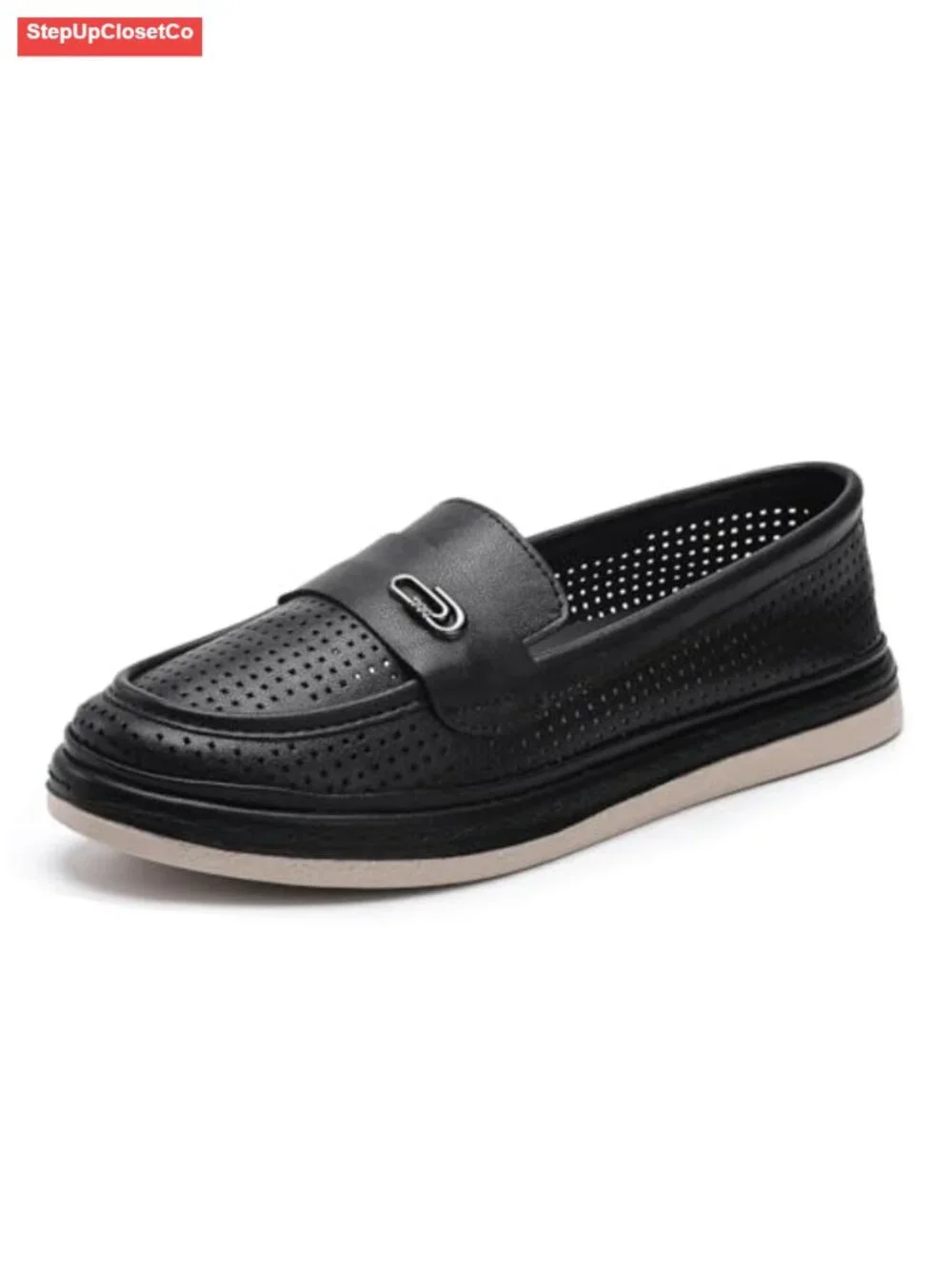Breathable Perforated Slip-On Sneakers for Women - Lightweight Flexible Sole